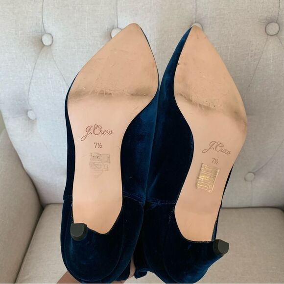 J. Crew Velvet Chelsea Ankle Booties Size 7.5 - Picture 6 of 8